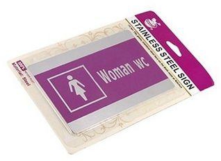 Generic Stainless Steel Sign - Woman WC