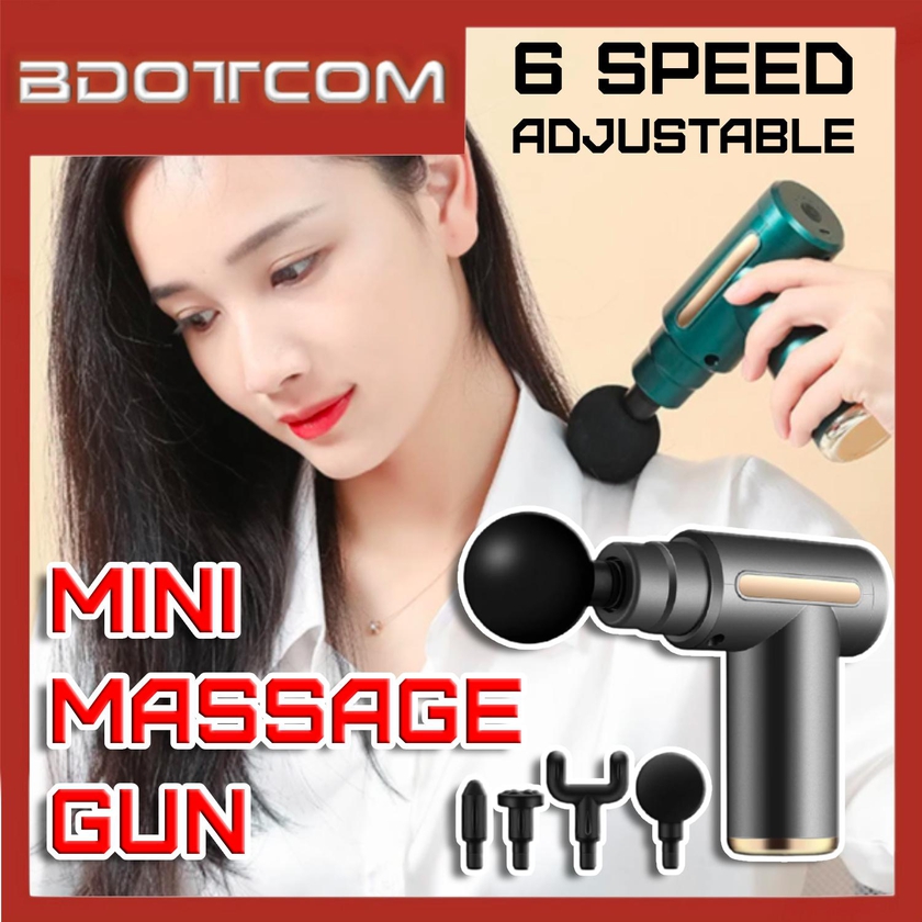 [Ready Stock] Adjustable 30W 6 Speed Mini Electric Percussive Massager Muscle Massage