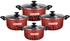 Get Tefal Tempo Cookware Set, 8 Pieces - Red with best offers | Raneen.com