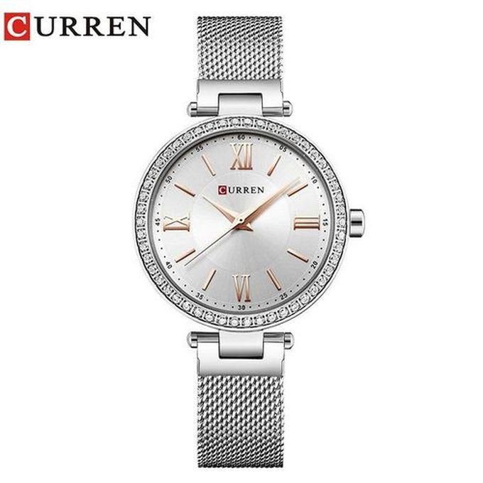 Curren Women Ultra-thin Dial Female Wristwatch-silver/gold