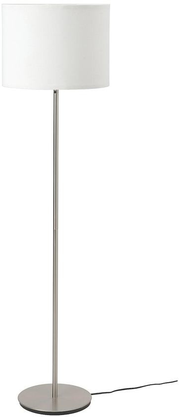 RINGSTA / SKAFTET Floor lamp - white/nickel-plated