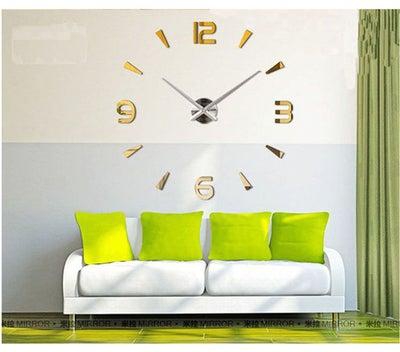ساعة حائط كبيرة الحجم بتصميم عصري مبتكر على شكل مرآة لغرفة النوم والمعيشة يمكنك تركيبها بنفسك متعدد الألوان