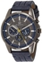 بيجوتي ساعة ميلانو بسوار جلدي للرجال BG.1.10299-5، ازرق داكن