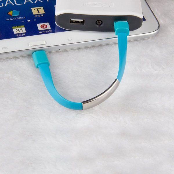 Blue Micro USB Charger Sync Data Cable Cord Wristband Bracelet for Smart Phones Android HTC Samsung