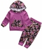 Fashion Newborn Infant Baby Girl Tops Hoodie+Floral Pants 2PCS Outfits Clothes Set - Purple