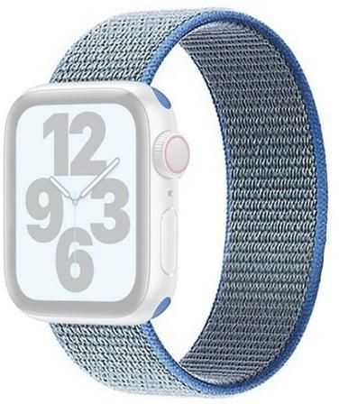 Single Lap Nylon Replacement Watchband, Size: XS 135mm for Apple Watch Series 7/6/SE/5/4/3/2/1 42/44/45mm Lake Blue