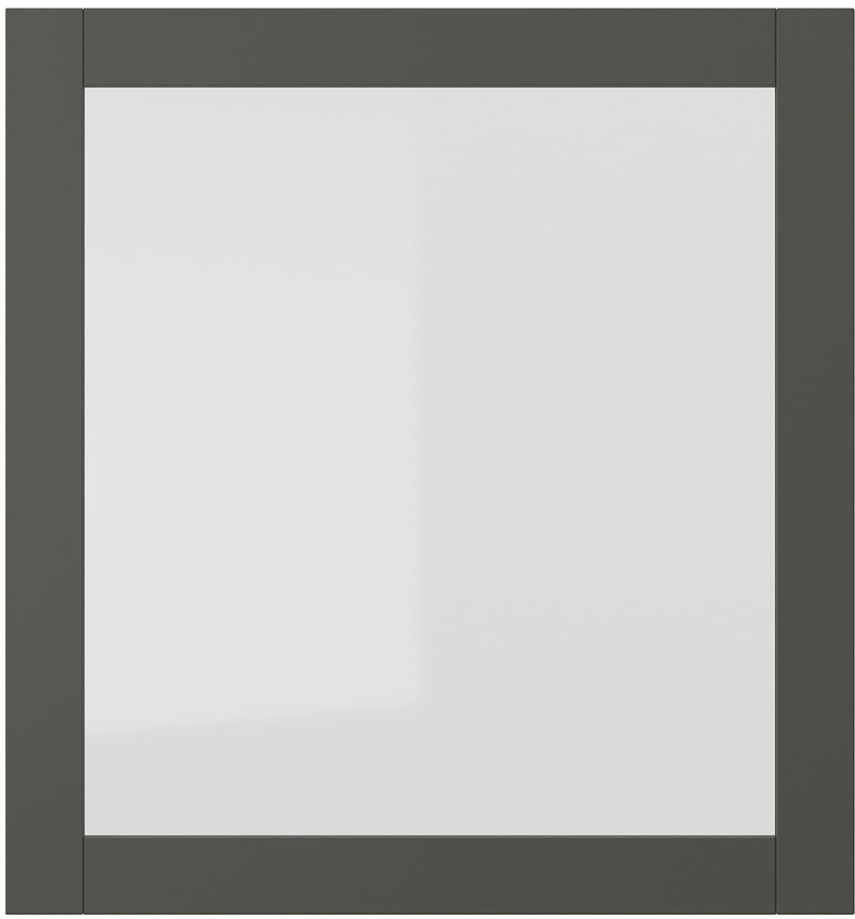 SINDVIK Glass door - dark grey/clear glass 60x64 cm