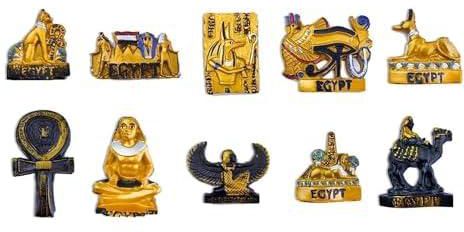 10pcs Fridge Magnet Pharaoh 3D Accent - Handmade Egyptian Porcelain Medium 8*5cm 1 Piece - Set 2