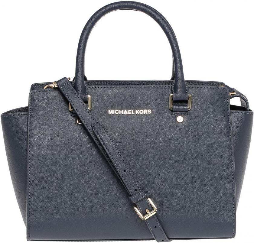 Michael Kors 30S3GLMS2L-414 Medium Tz Saffiano Satchel Bag for Women - Leather, Admiral