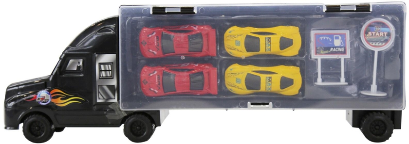 mytoys 4 vehicle car toy set play vehicles carrier truck for kids