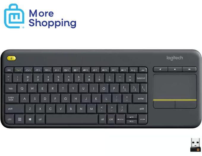Logitech لوحة مفاتيح لوجيتك اللاسلكية التي تعمل باللمس K400 بلس - أسود