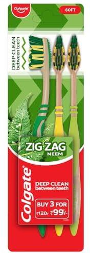 Colgate ZigZag Neem Soft Bristle Toothbrush - 4 Pieces
