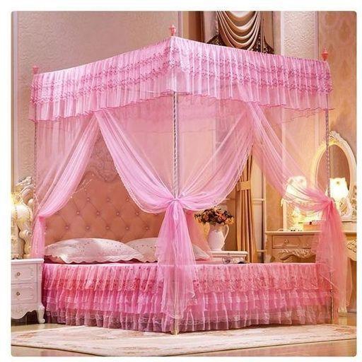 Mosquito Net With Metallic Stand- Pink- 5*6,