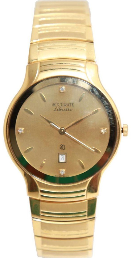 Casual Watch for Men by Accurate, Gold, Round, AMQ1154