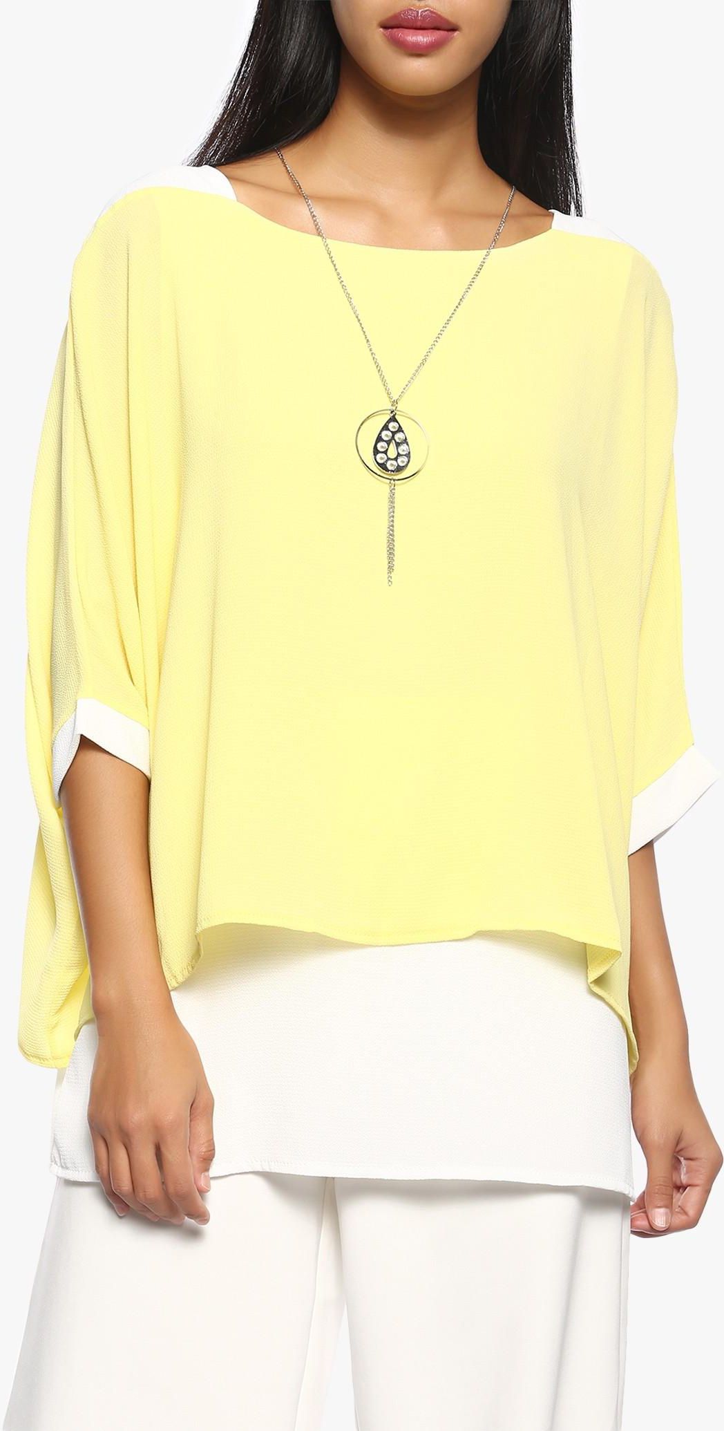 Yellow Double Layer Necklace Top