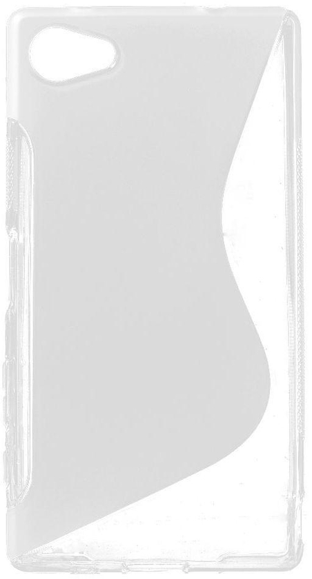 غطاء بهيكل جيل مطاطي مقاوم للانزلاق مع اطار على شكل حرف S لهواتف سوني اكسبيريا زد 5 كومباكت - شفاف