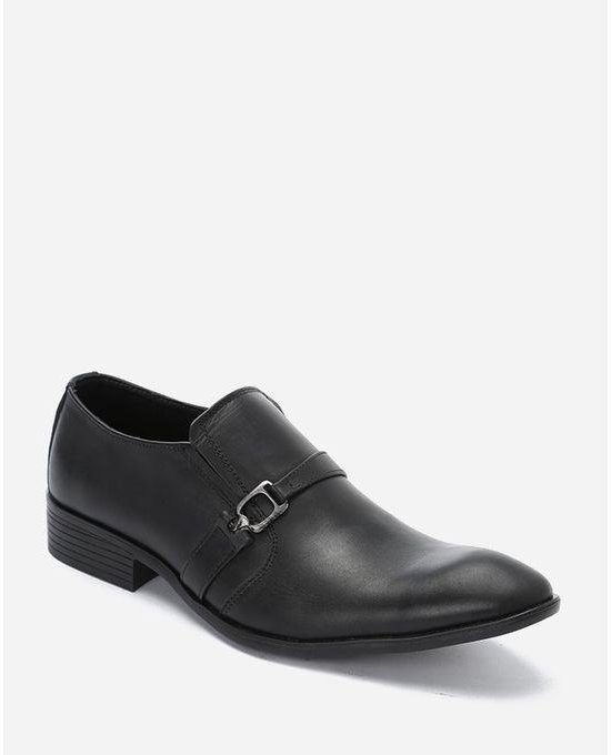 Leather Shoes Pointed Formal Shoes - Black