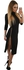Black High Neck Zipped Slit Long Sleeve Midi Dress