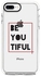 غطاء حماية من سلسلة إمباكت برو مطبوع عليه عبارة "Beyoutiful" لهاتف أبل آيفون 8 بلس شفاف/أسود/أبيض