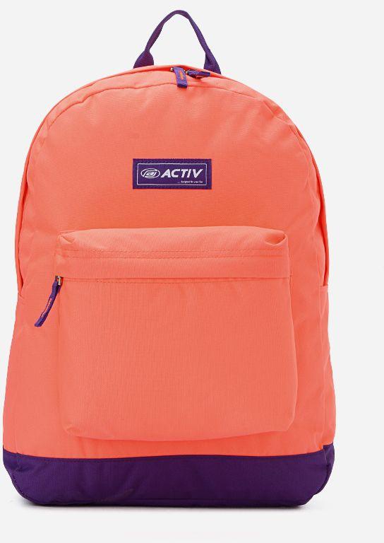 Activ Bi-Tone Plain Backpack - Neon Coral & Purple