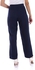 Esla Formal Regular Fit Solid Pants - Navy Blue