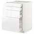 METOD / MAXIMERA Base cab 4 frnts/4 drawers, white/Lerhyttan light grey, 60x60 cm - IKEA