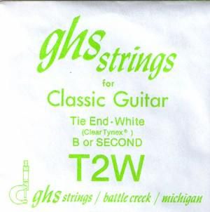 GHS B-2ND Single Classical Guitar Strings CLEAR NYLON (White)