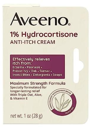 Aveeno, Active Naturals,1% Hydrocortisone, Anti-Itch Cream,1oz (28g)