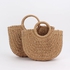 Leisure Straw Woven Bag For Women, Summer Beach Vacation Tote Bag Solid Color Handwoven Bags