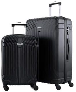 مجموعة حقائب سفر بعجلات خفيفة الوزن من مادة ABS ذات الجوانب الصلبة من بارا جون مكونة من قطعتين, أسود
