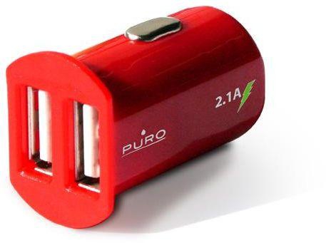 Puro Dual USB Car Charger Multi Smart Phone- Red