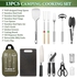 Camping Cookware Set, Camping Kitchen Gear, Camp Utensil Set Stainless Steel Grill Tools, Camping Cooking BBQ Equipment Kit for Travel Tent Picnic Portable Kitchen Essentials Accessories