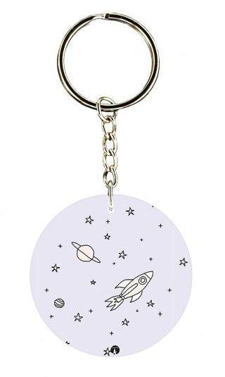 Space Double Side Printed Keychain