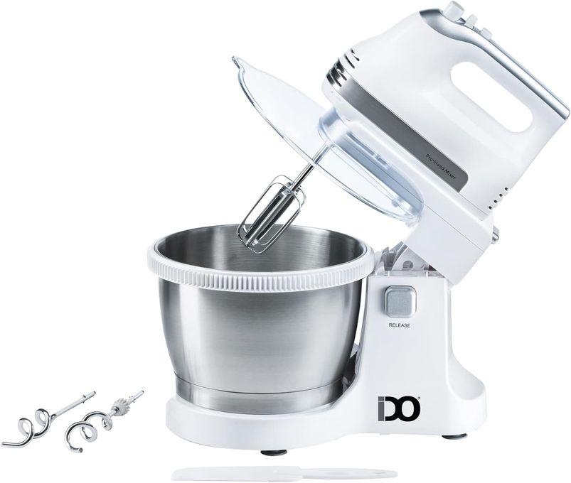 IDO Hand Mixer With Bowl From IDO 500 Watt 5 Speeds White Capacity 3.5 L