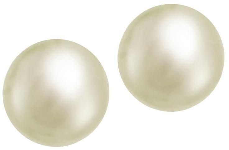 Vp Jewels 18K Solid Gold 5.5-7mm Gradual Built-in White Pearl Necklace with 18K Solid Gold 7mm Pearl Earrings