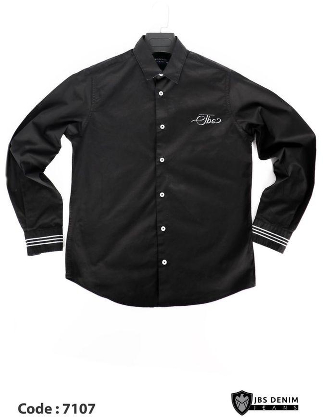 JBS Denim Men's Long-sleeved Cotton Shirt - Black Color