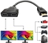 كيبل مقسم HDMI ذكر 1080P الى HDMI مزدوج انثى 1 الى 2 اتجاه HDMI كيبل محول مقسم HDMI لاجهزة HDTV HD وLED وLCD والتلفزيون ويدعم تلفزيونين في نفس الوقت