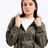 Caesar Long Chamois Woman Jacket With Hood -olive