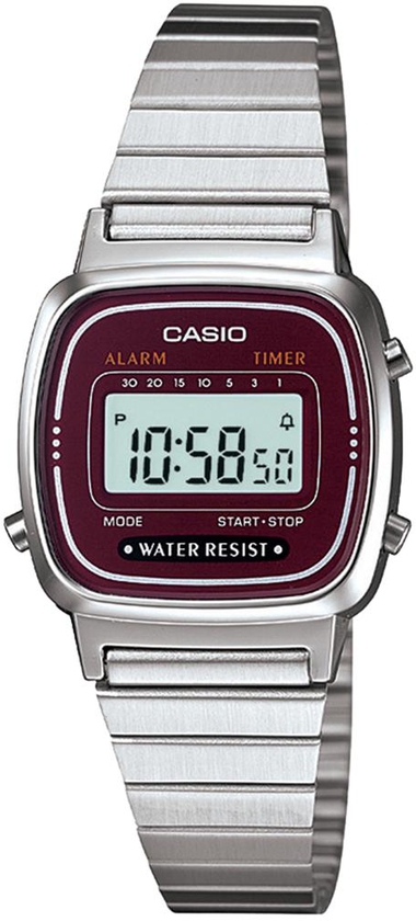 كاسيو - ساعة رقمية بسوار من المعدن للسيدات (LA670WA-4DF) -  --