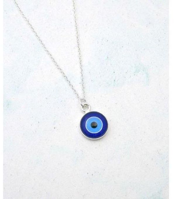 Eye Stone Silver Plated In Necklace For Both With And Neikal- Blue Eye