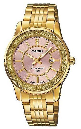 Casio LTP-1359G-4AVDF Ladies Stainless Steel Dress Watch, Gold plated