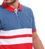 Izor Tri-Tone Casual Short Sleeves Polo Shirt - Red ,White & Dark Blue