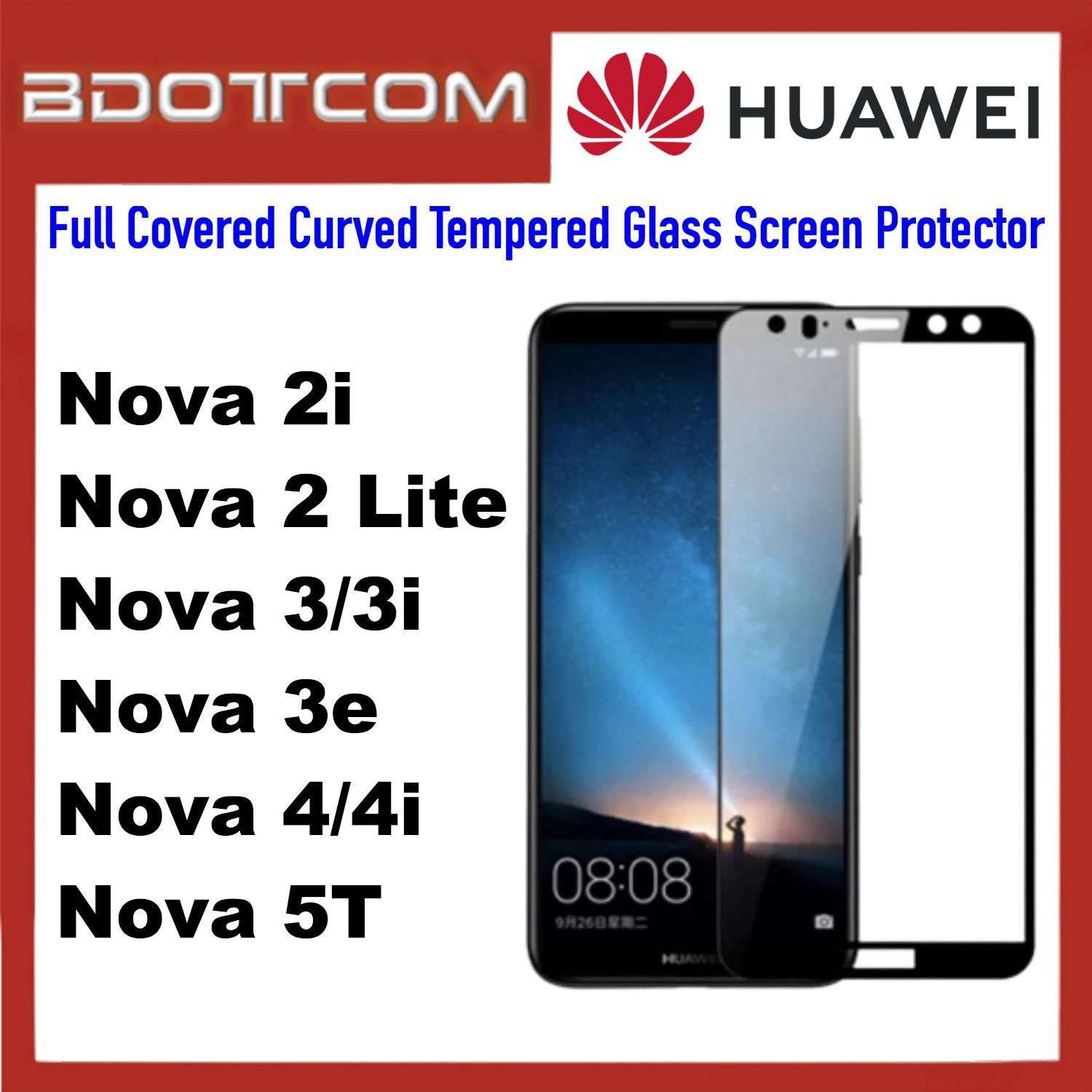 Bdotcom Full Covered Curved Glass Screen Protector for Huawei Nova 2i (Black)