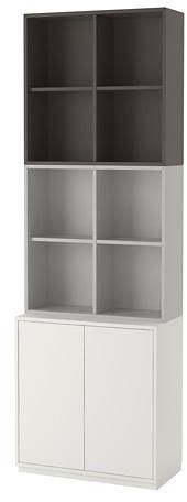 EKET Cabinet combination with plinth, white/light grey, dark grey