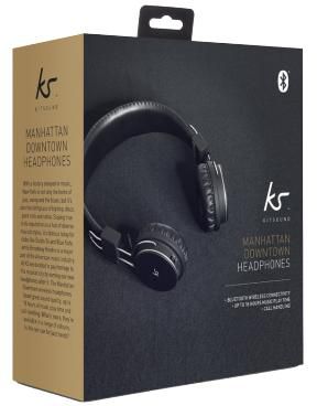 KitSound Manhattan Over Ear Headphones with Microphone Black