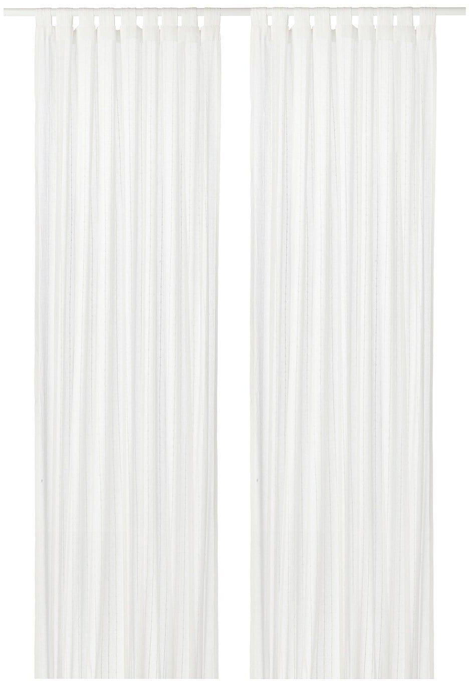 Sheer Curtains 1 Pair White 140X300 Cm