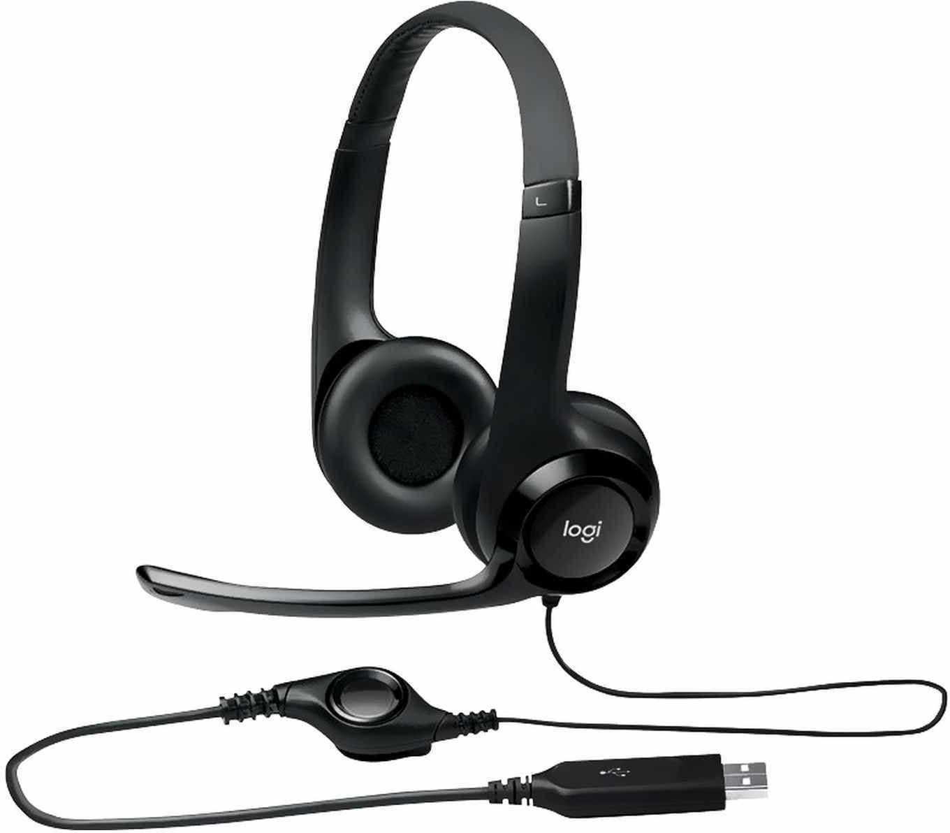 Logitech H390 USB Wired Headset With Noise Cancelling Mic Black