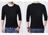 High Quality Plain Long Sleeve Round Neck T-shirt -black