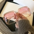نظارة شمسية للنساء من اف كيه اس اتش بتصميم فينتاج كبير مربع متدرج، اطار كبير فاخر، اسود (لون العدسات: ذهبي)