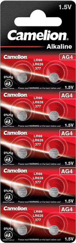 Camelion 12051004 AG 4 LR66 Battery (Pack Of 10)